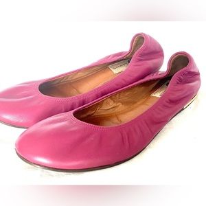 Lanvin leather ballerina flats in berry size 9.5